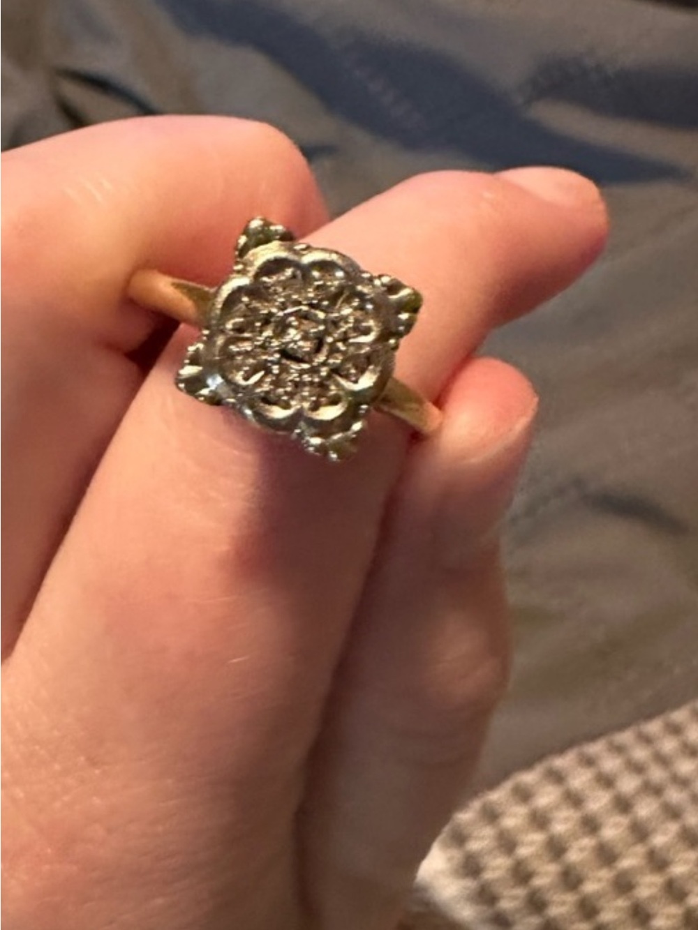 Gold Floral Filigree Woman's Ring - Gold